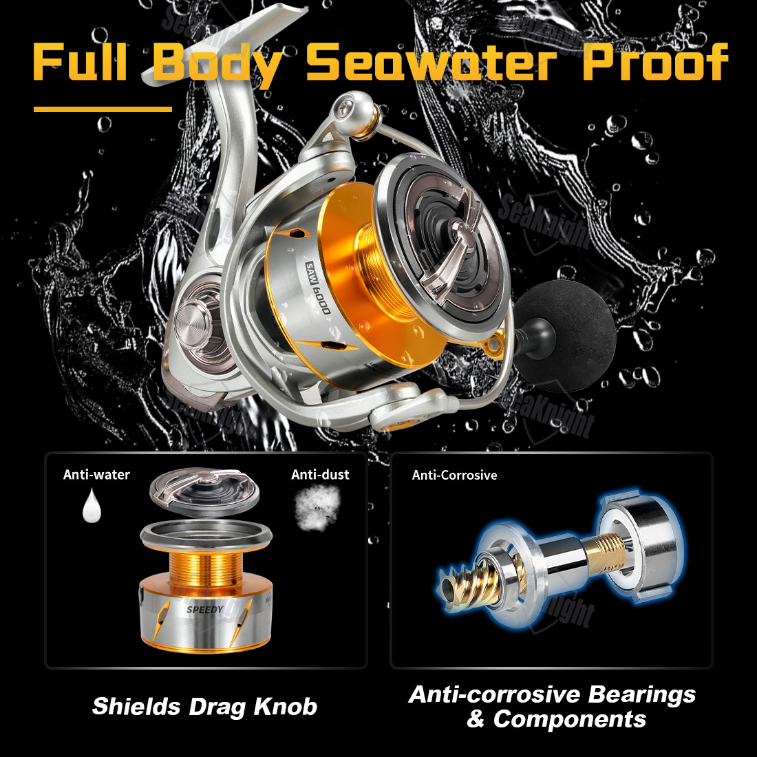 بكرة صيد دوارة من ماركة SeaKni - مراجعة Reel Drag Knob وسعره